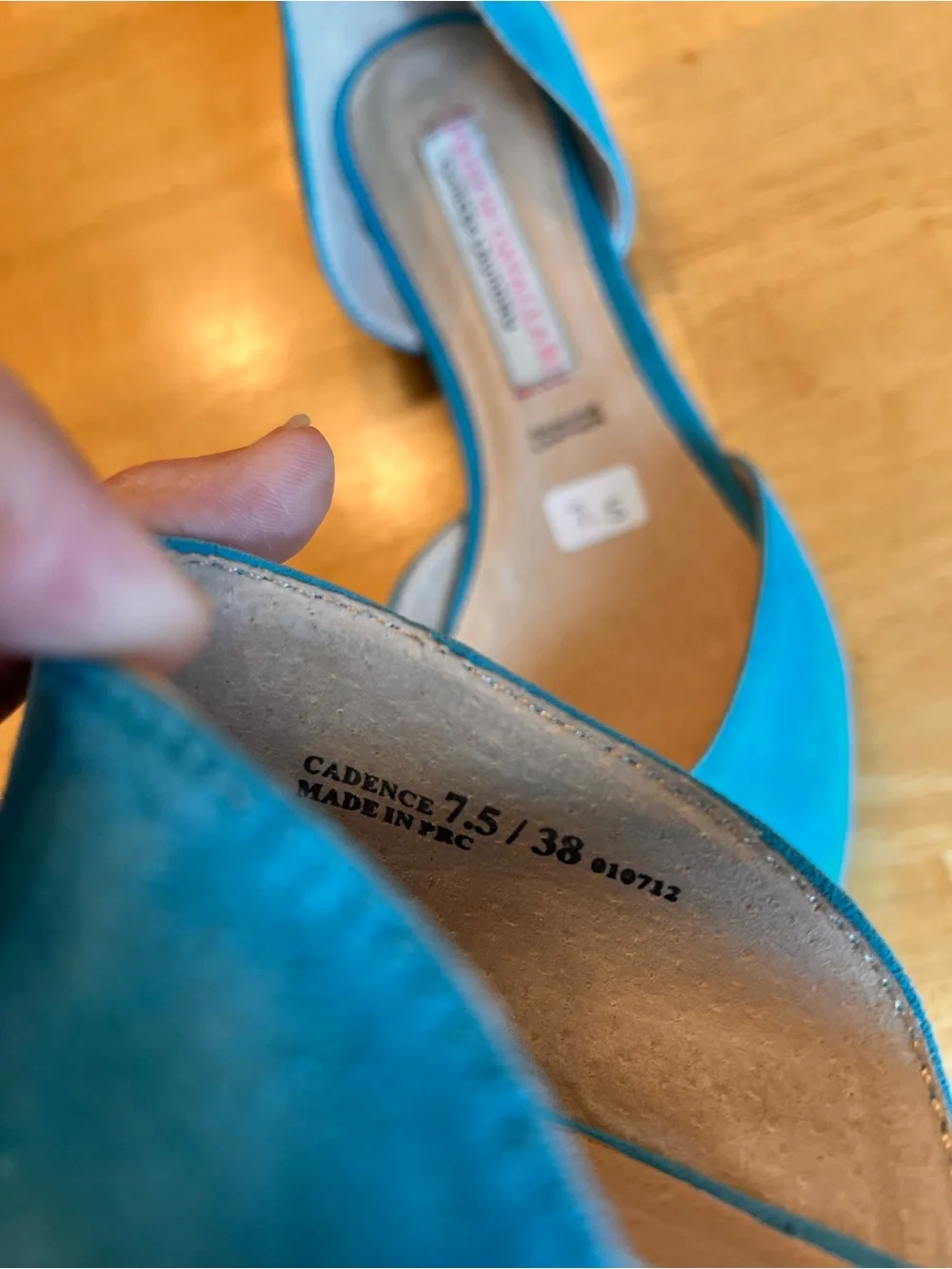 Teal Suede Pointed D'Orsay Flats Chinese Laundry Kristin Cavalleri 7.5 nwot